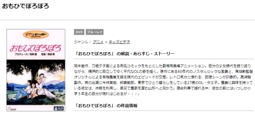 映画 おもひでぽろぽろの無料動画配信とフル動画の無料視聴まとめ