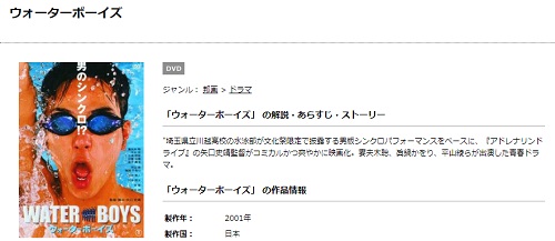 映画 ウォーターボーイズの無料動画配信とフル動画の無料視聴まとめ