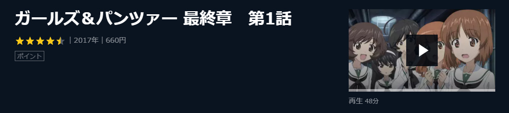 劇場版 ガールズ&パンツァー 最終章の無料動画配信とフル動画の無料視聴まとめ