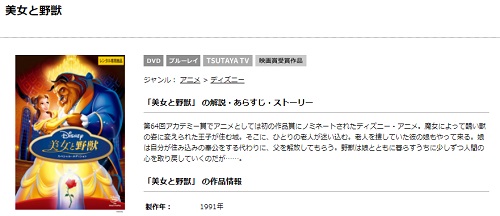 映画 美女と野獣(アニメ)の無料動画とフル動画の無料視聴情報まとめ