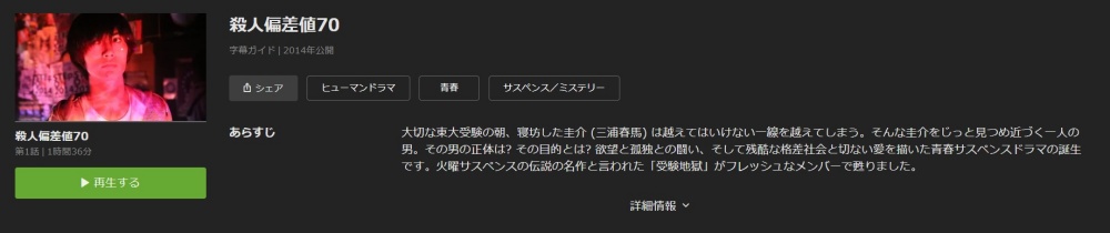 ドラマ 殺人偏差値７０の無料視聴配信まとめ 公式無料動画の視聴の方法 Pandora Dailymotionも確認 映画ドラマ無料サイト リサーチ ラボ