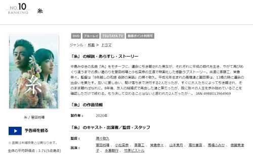 映画 糸 の無料動画をフル配信で無料視聴 Pandora Dailymotion 9tsuも確認 映画ドラマ無料サイト リサーチ ラボ