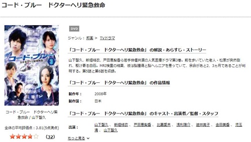 ドラマ コード・ブルー１ドクターヘリ緊急救命の１話〜全話の無料視聴配信まとめ