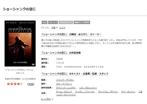 映画 ショーシャンクの空にの無料動画をフル配信で無料視聴