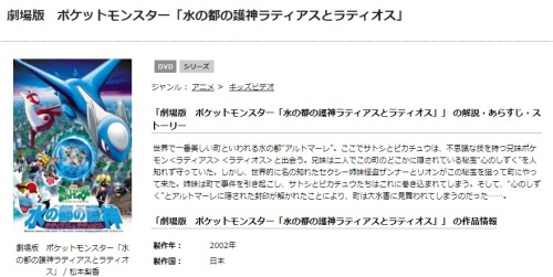 ポケットモンスター 水の都の護神 ラティアスとラティオスの無料動画