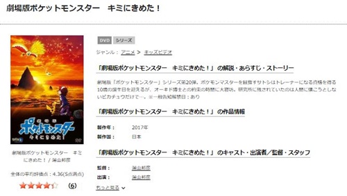 劇場版ポケットモンスター キミにきめた！の無料動画配信とフル動画の無料視聴まとめ