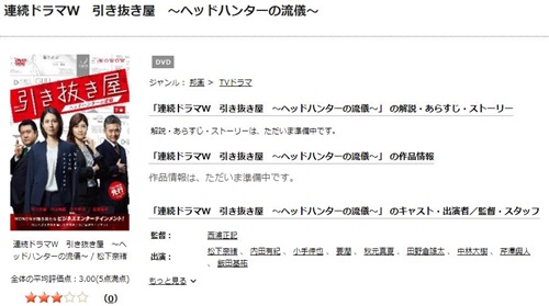 ドラマ 引き抜き屋~ヘッドハンターの流儀~の１話〜全話無料視聴配信まとめ