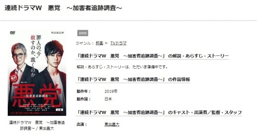ドラマ 悪党~加害者追跡調査~の１話〜全話無料視聴配信まとめ