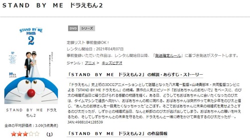 映画 STAND BY ME ドラえもん2の無料動画をフル配信で無料視聴