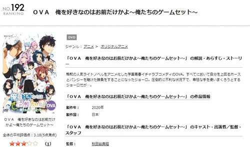 Ova 俺を好きなのはお前だけかよ 俺たちのゲームセット のアニメ無料動画をフル配信で無料視聴 Pandora Dailymotion Kissanimeも確認 映画ドラマ無料サイト リサーチ ラボ