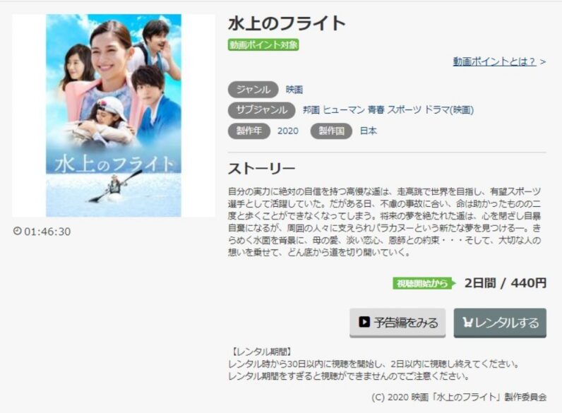 水上のフライト 無料動画