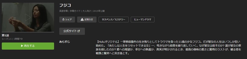 ドラマ フジコの１話〜全話無料視聴配信まとめ