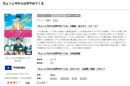 映画 ちょっと今から仕事やめてくるの無料動画をフル配信で無料視聴 Pandora Dailymotion 9tsuも確認 映画ドラマ無料サイト リサーチ ラボ