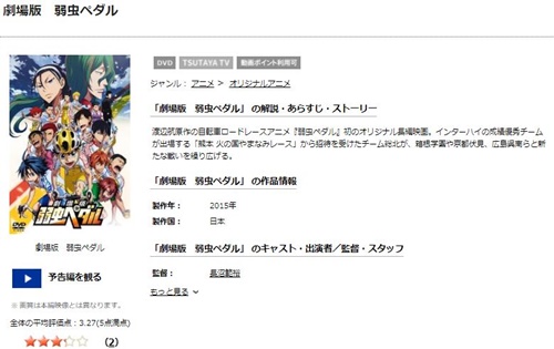 劇場版 弱虫ペダルのアニメ無料動画