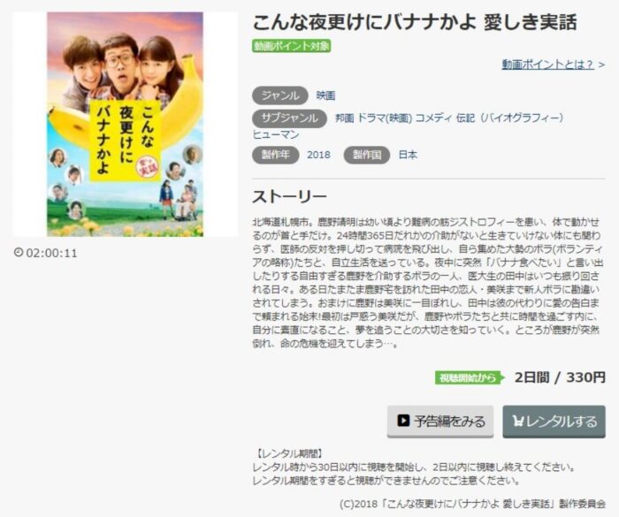 こんな夜更けにバナナかよ 愛しき実話 無料動画