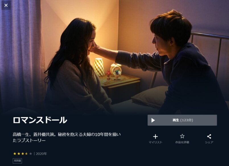 映画 ロマンスドールの無料動画をフル動画で無料視聴 Pandora Dailymotion 9tsuも確認 映画ドラマ無料サイト リサーチ ラボ