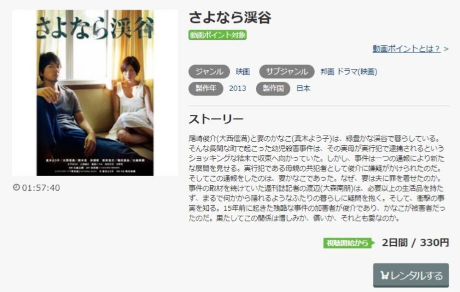 さよなら渓谷 無料動画
