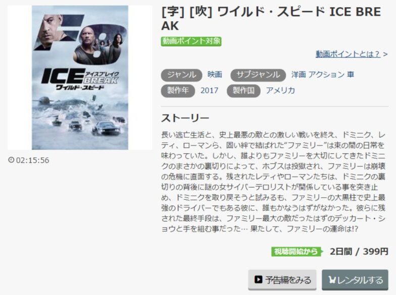  ワイルド・スピード ICE BREAK 無料動画
