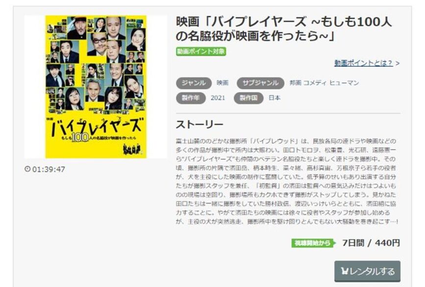 バイプレイヤーズ もしも100人の名脇役が映画を作ったら 無料動画