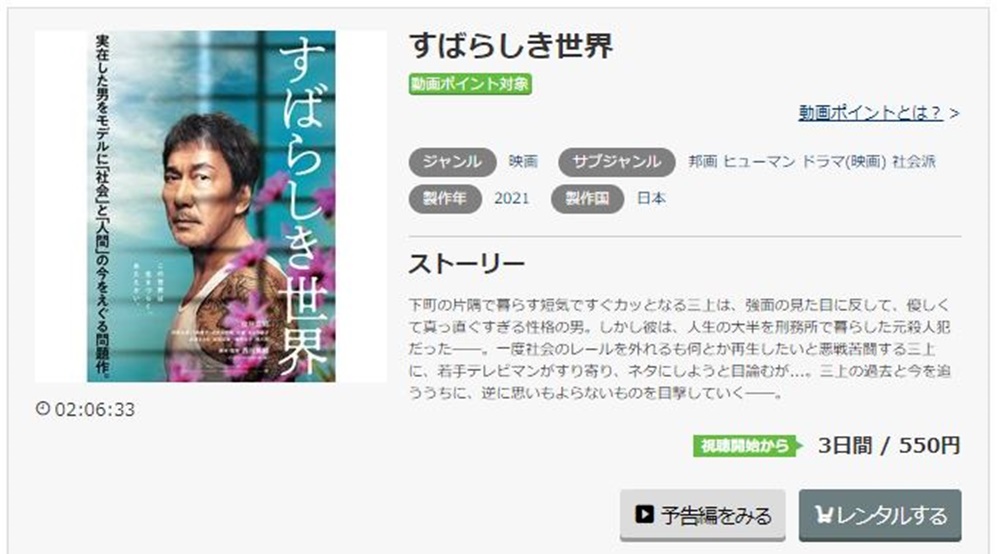 すばらしき世界 無料動画