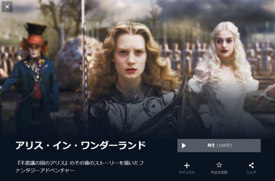 アリス・イン・ワンダーランド 無料動画