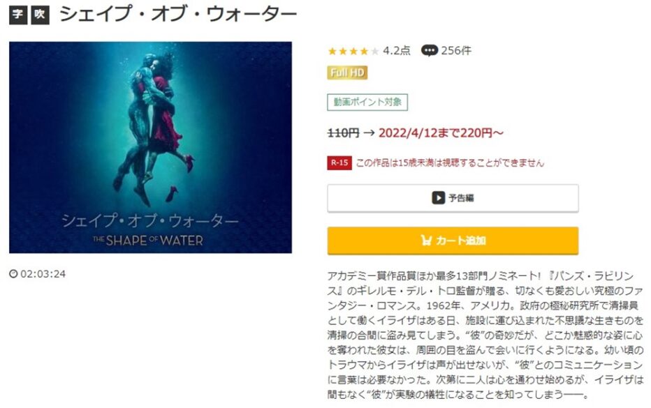 シェイプ・オブ・ウォーター 無料動画