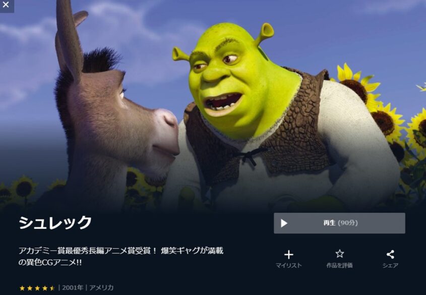 シュレック(2001年) 無料動画