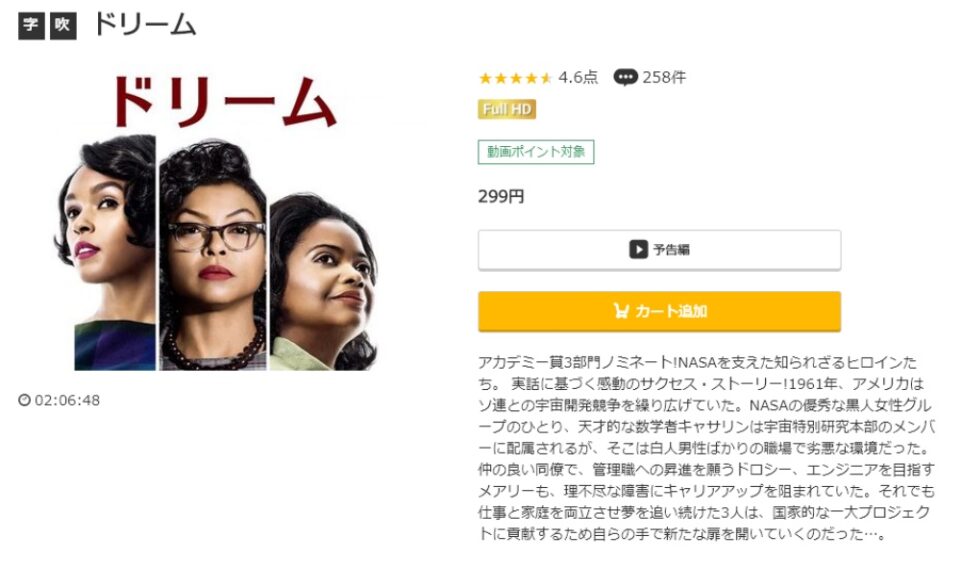 ドリーム(2016年) 無料動画