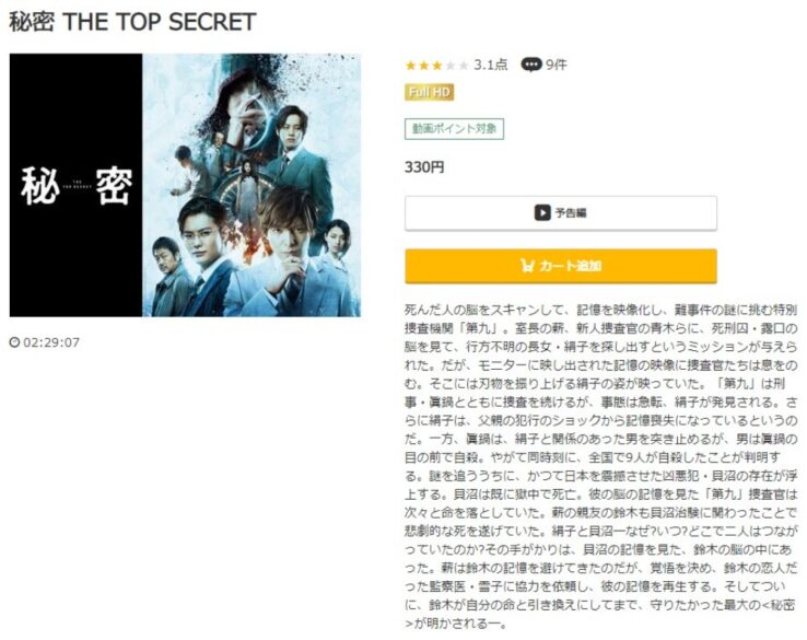 秘密 the top secret 無料動画
