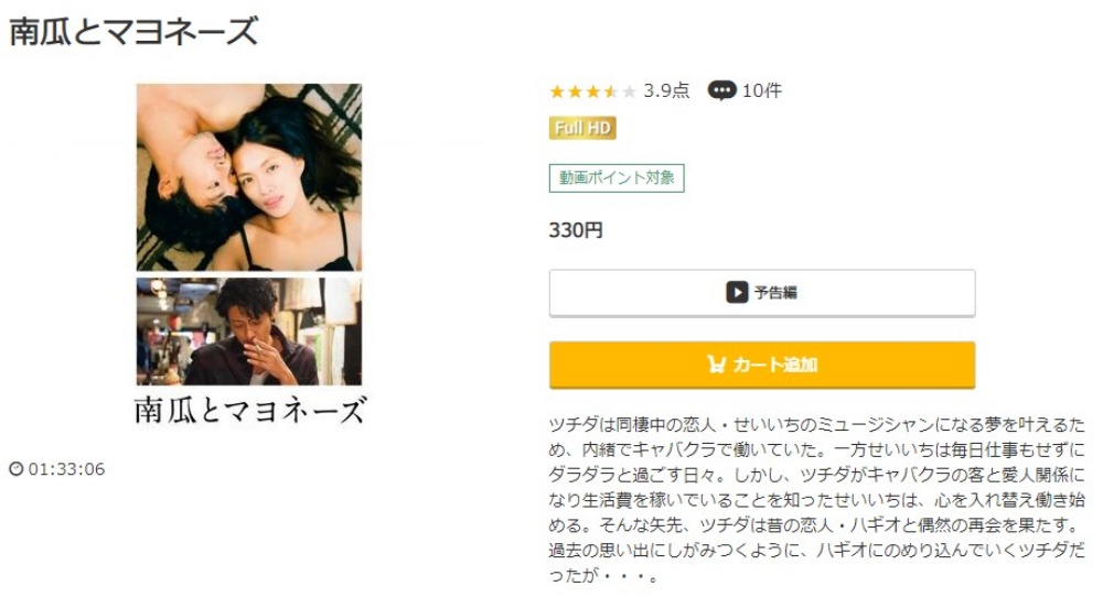 南瓜とマヨネーズ 無料動画